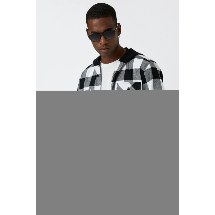 Erkek Siyah Ekose Gömlek 3WAM60021HW