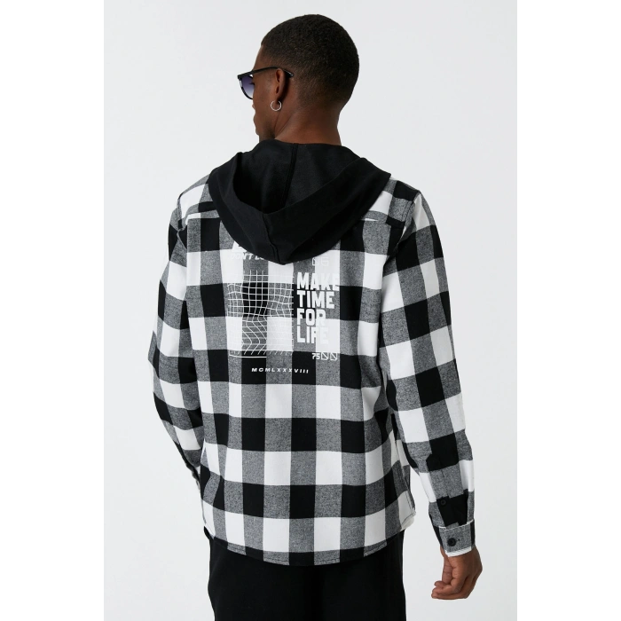 Erkek Siyah Ekose Gömlek 3WAM60021HW