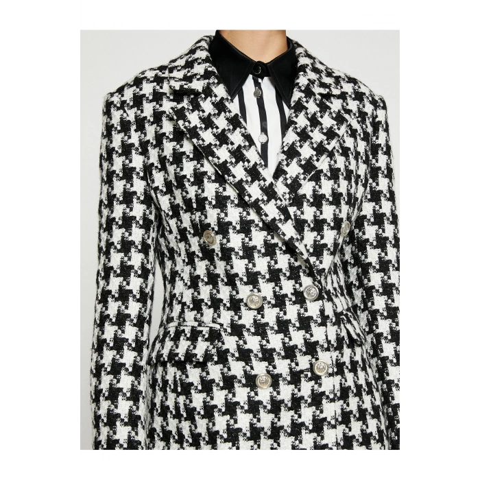 Kazayağı Desenli Tüvit Ceket Elbise