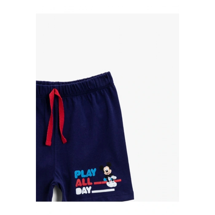 Erkek Bebek Mickey Mouse Sort Lisansli Pamuklu