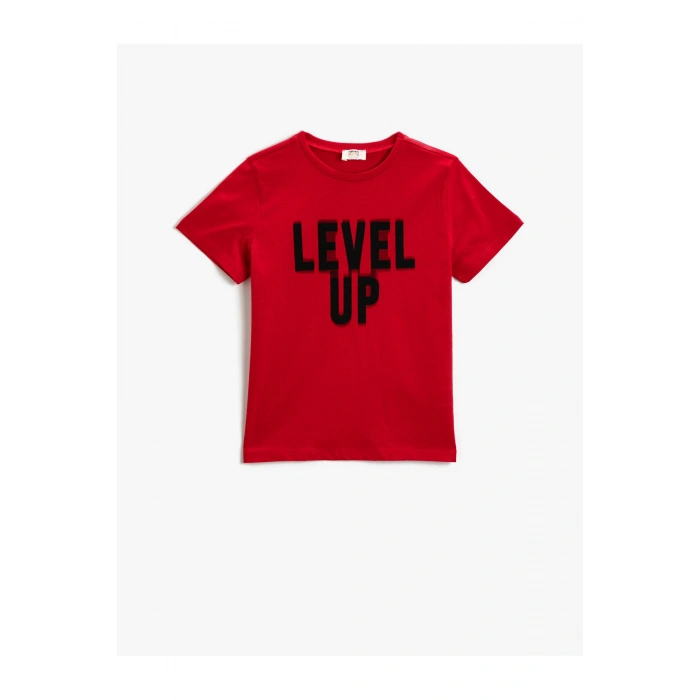 Erkek Çocuk Slogan Baskılı Kırmızı Tişört 2ykb16253ok