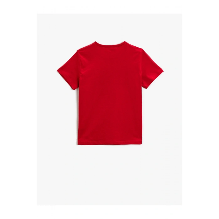 Erkek Çocuk Slogan Baskılı Kırmızı Tişört 2ykb16253ok