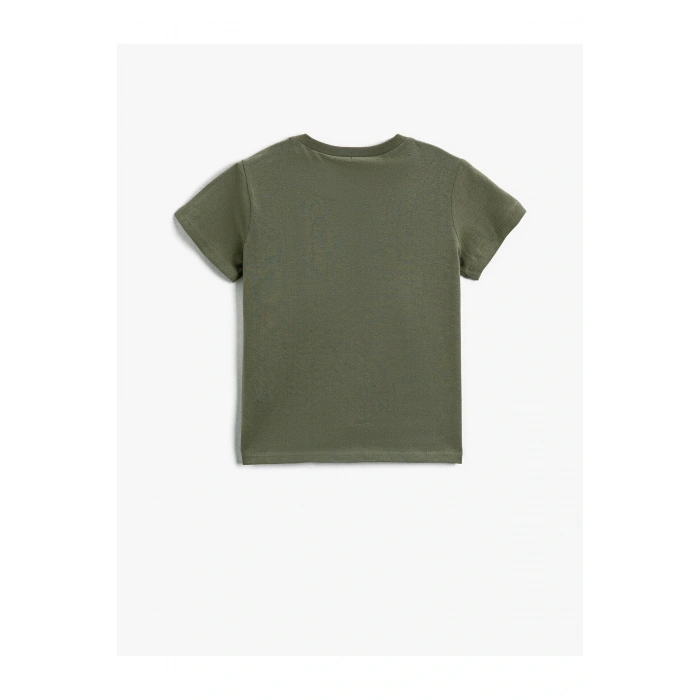 Motosiklet Baskılı Bisiklet Yaka Tişört Pamuklu