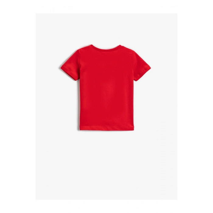 Slogan Baskılı Kısa Kollu Tişört Pamuklu