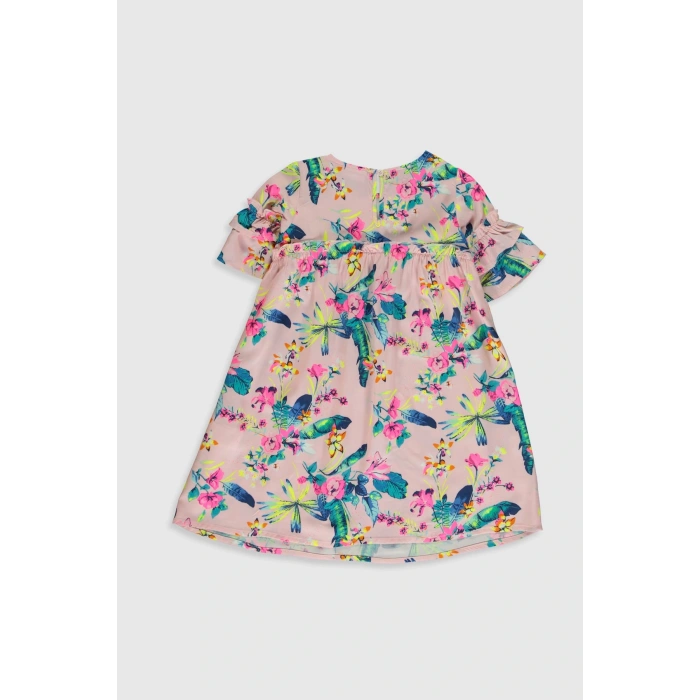 Kız Çocuk Pembe Baskılı Lt4 Elbise