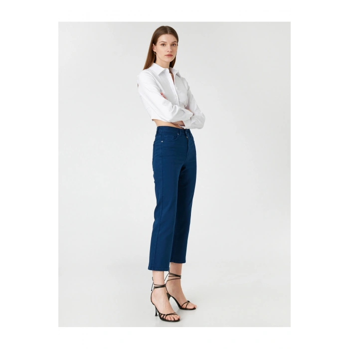 İspanyol Crop Paça Kot Pantolon Dar Kesim