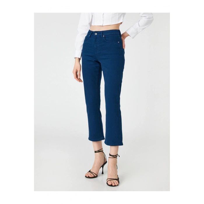 İspanyol Crop Paça Kot Pantolon Dar Kesim