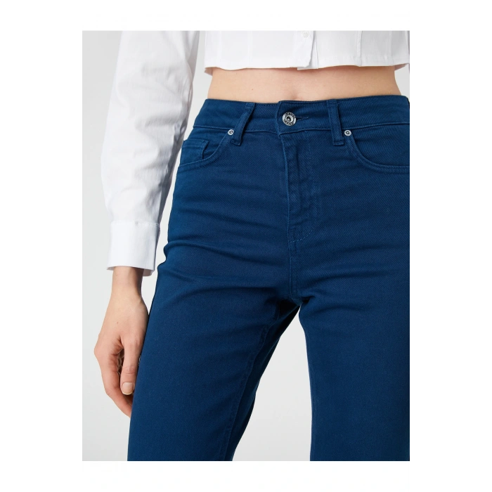 İspanyol Crop Paça Kot Pantolon Dar Kesim