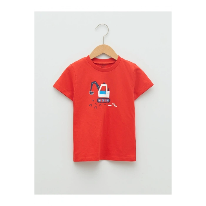 Bisiklet Yaka Kısa Kollu Baskılı Pamuklu Erkek Bebek Tişört Ve Pantolon 2li Takım