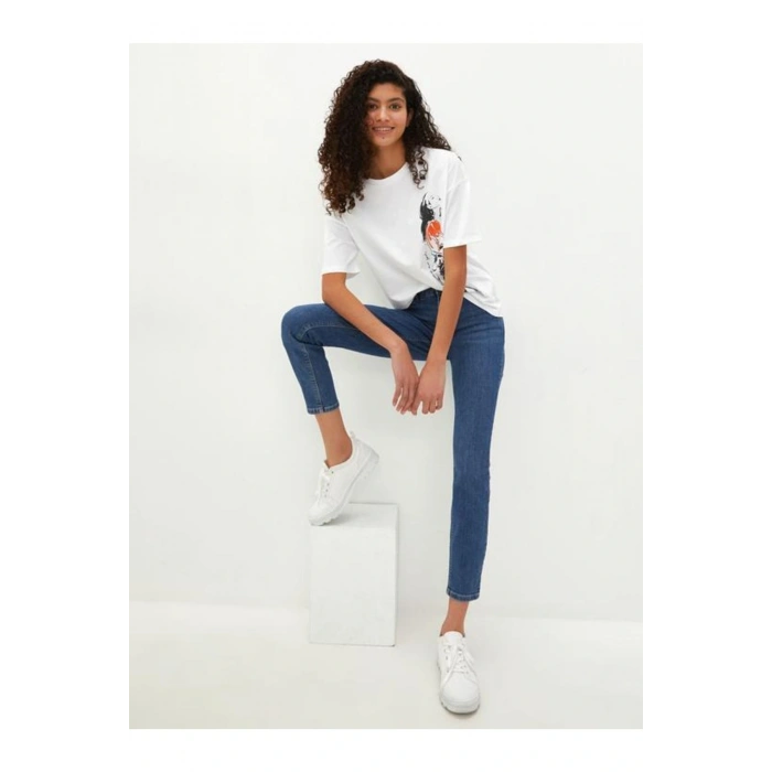 Normal Bel Skinny Fit Kadın Rodeo Kot Pantolon