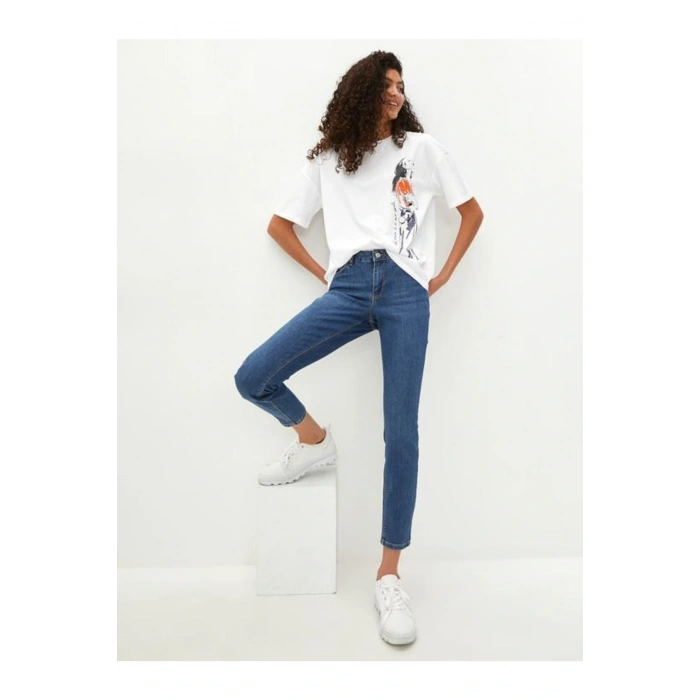 Normal Bel Skinny Fit Kadın Rodeo Kot Pantolon