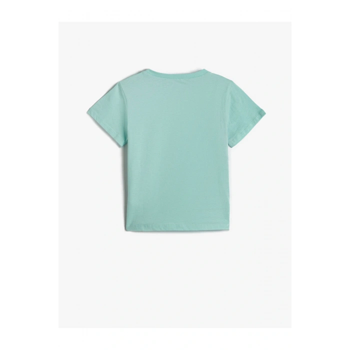 Slogan Baskılı Kısa Kollu Tişört Pamuklu