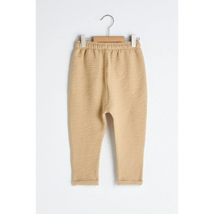 Erkek Bebek Bej Düz Pantolon