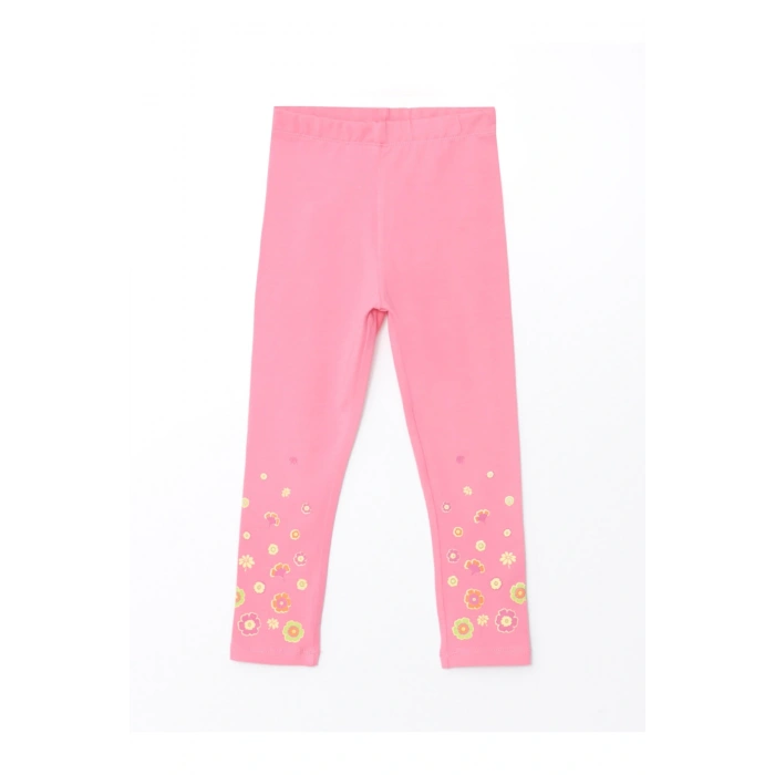 Beli Lastikli Baskılı Kız Bebek Tayt