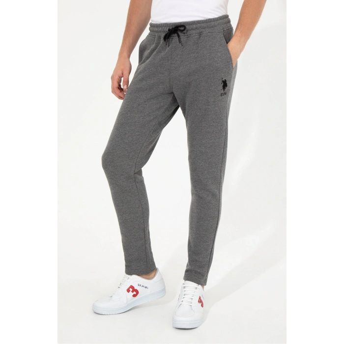Bağlamalı Bel Slim Fit Gri Erkek Eşofman Altı Henbıxsk022
