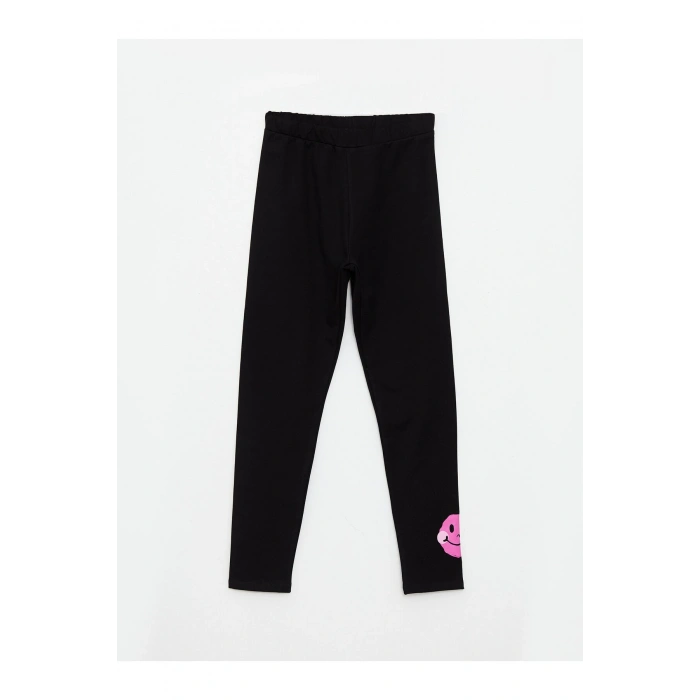 Kapüşonlu Baskılı Uzun Kollu Kız Çocuk Sweatshirt ve Tayt