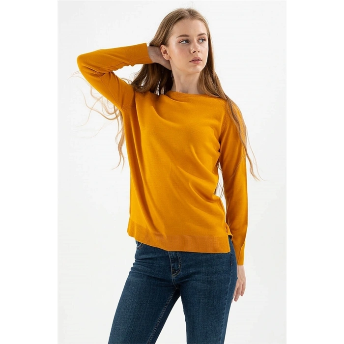 Kadın Kazak Hardal 22k0242k1