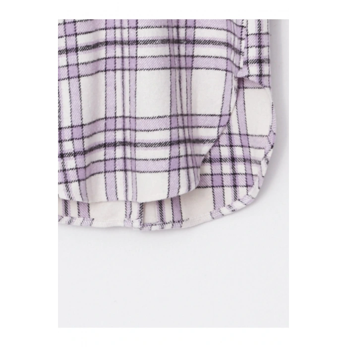 Ekose Uzun Kollu Kız Çocuk Tunik