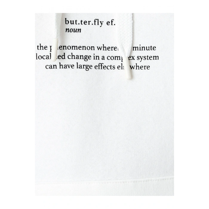 Kelebek Baskılı Sweatshirt Kapüşonlu Uzun Kollu