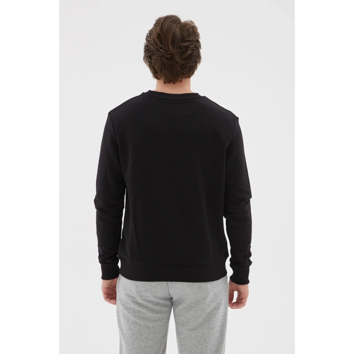 Baskılı Pamuklu Bisiklet Yaka Sweat Erkek Sweat 22k0350e1