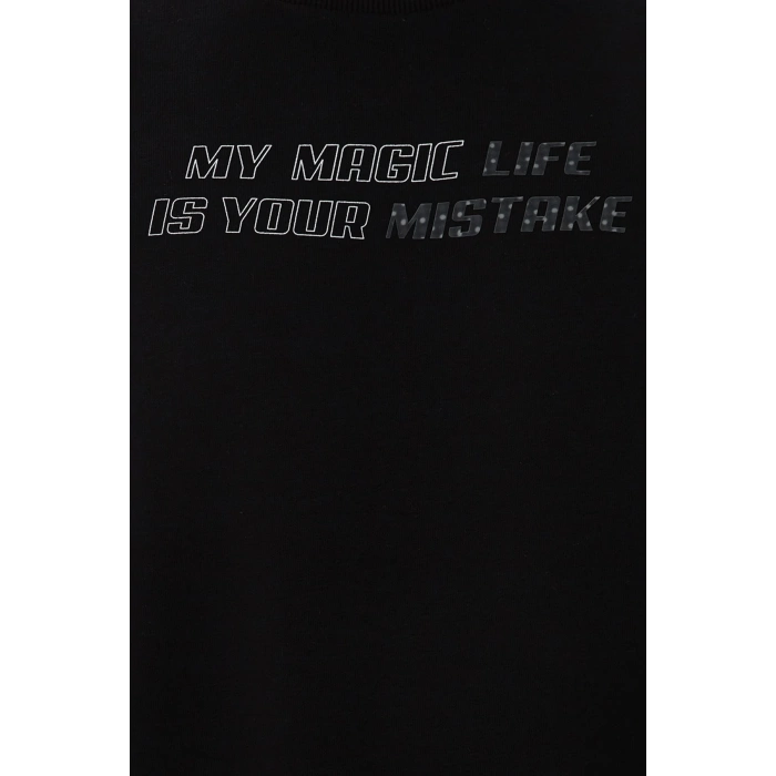 Baskılı Pamuklu Bisiklet Yaka Sweat Erkek Sweat 22k0350e1