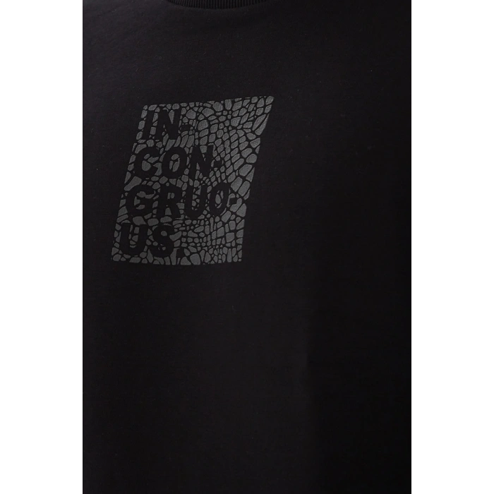 Baskılı Pamuklu Bisiklet Yaka Sweat Erkek Sweat 22k0353e1