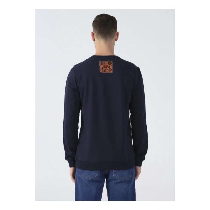 Bisiklet Yaka Lacivert Erkek Sweatshırt Gambı