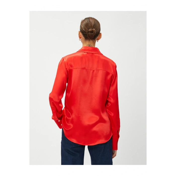 Saten Uzun Kollu Gömlek