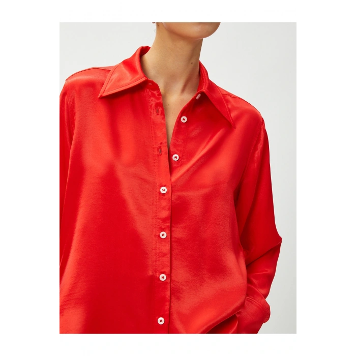 Saten Uzun Kollu Gömlek