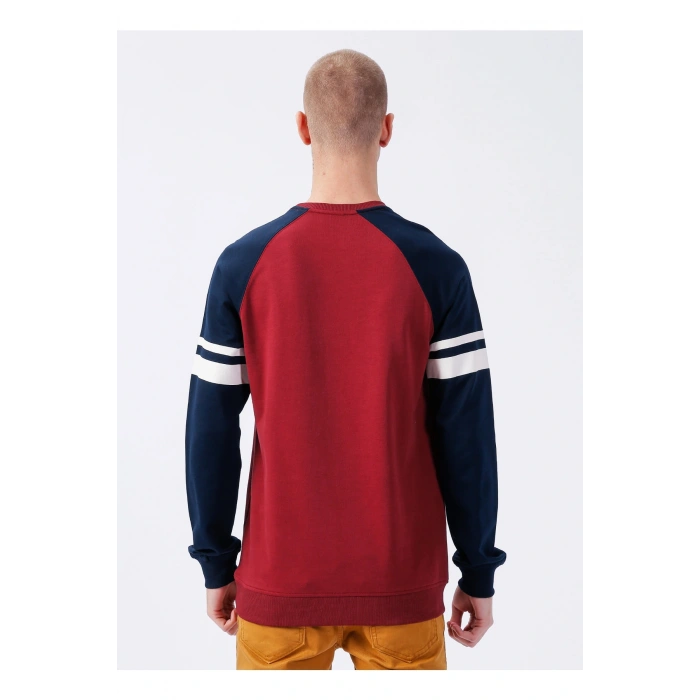 Bisiklet Yaka Kırmızı Erkek Sweatshırt Kathe