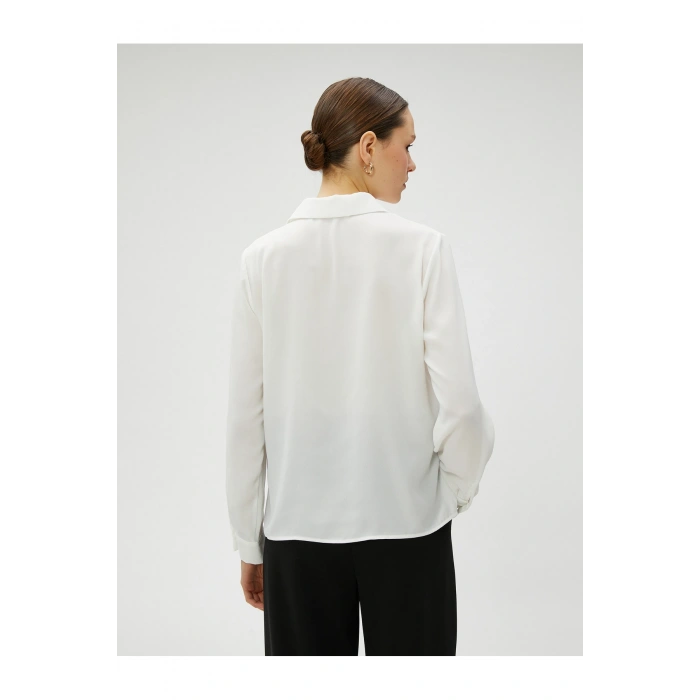 Taşlı Gömlek Düğmeli Uzun Kollu