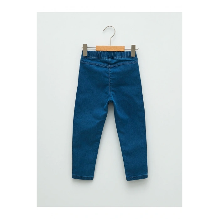 Beli Lastikli Basic Kız Bebek Jean Pantolon