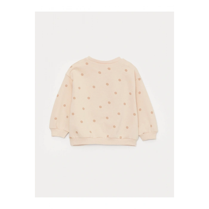 Bisiklet Yaka Uzun Kollu Minnie Mouse Baskılı Kız Bebek Sweatshirt ve Tayt 2li Takım