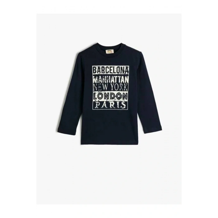 4WKB10080TK Koton Erkek Çocuk Sweat LACİVERT