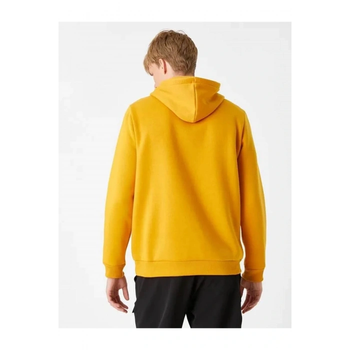 Baskılı Kapşonlu Sweatshirt Şardonlu