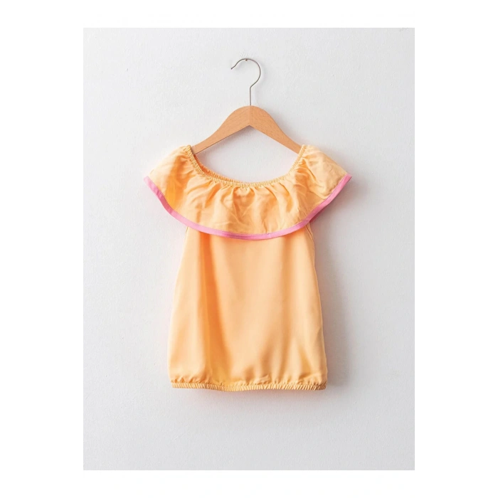 Lcw Kids Kayık Yaka Basic Viskon Kız Çocuk Bluz