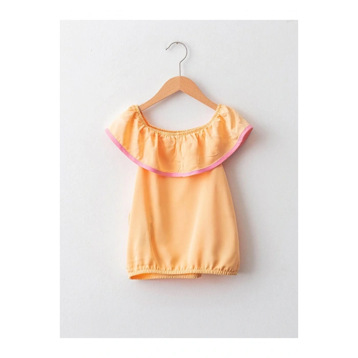 Lcw Kids Kayık Yaka Basic Viskon Kız Çocuk Bluz