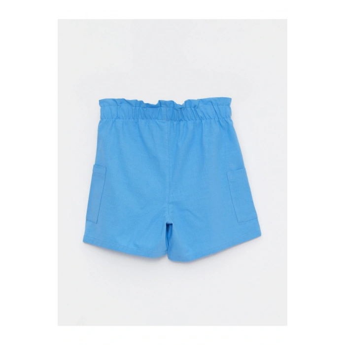 Beli Lastikli Basic Poplin Kız Çocuk Şort