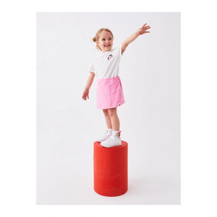 Beli Lastikli Basic Kız Bebek Şort Etek