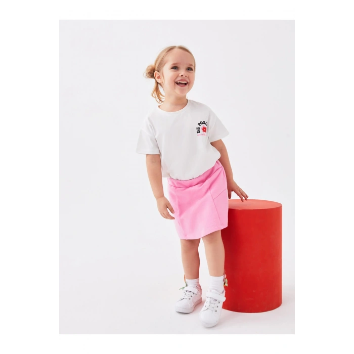 Beli Lastikli Basic Kız Bebek Şort Etek