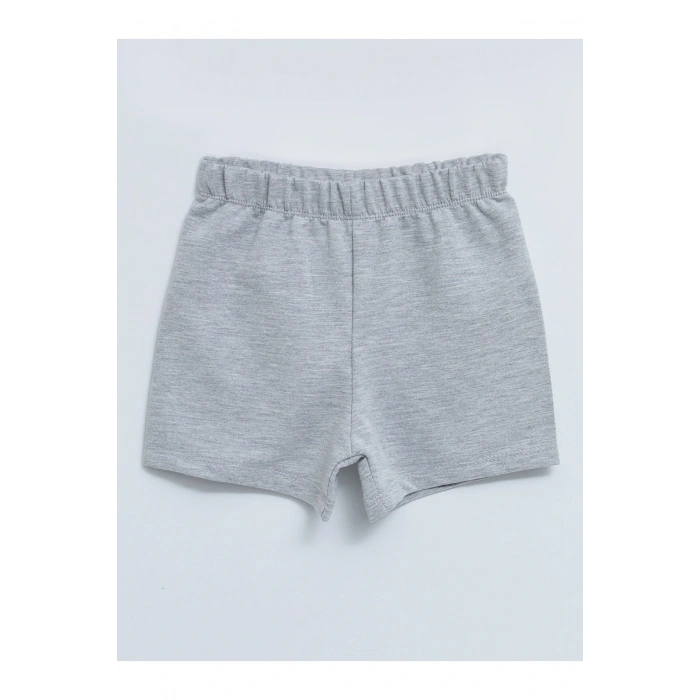 Beli Lastikli Basic Pamuklu Kız Bebek Şort