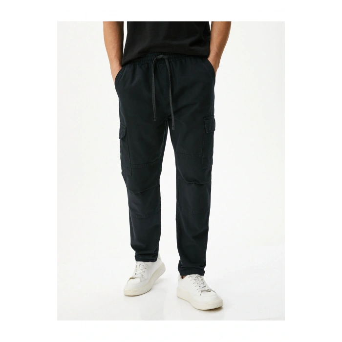 Kargo Cepli Pantolon Beli Bağcıklı Pamuklu