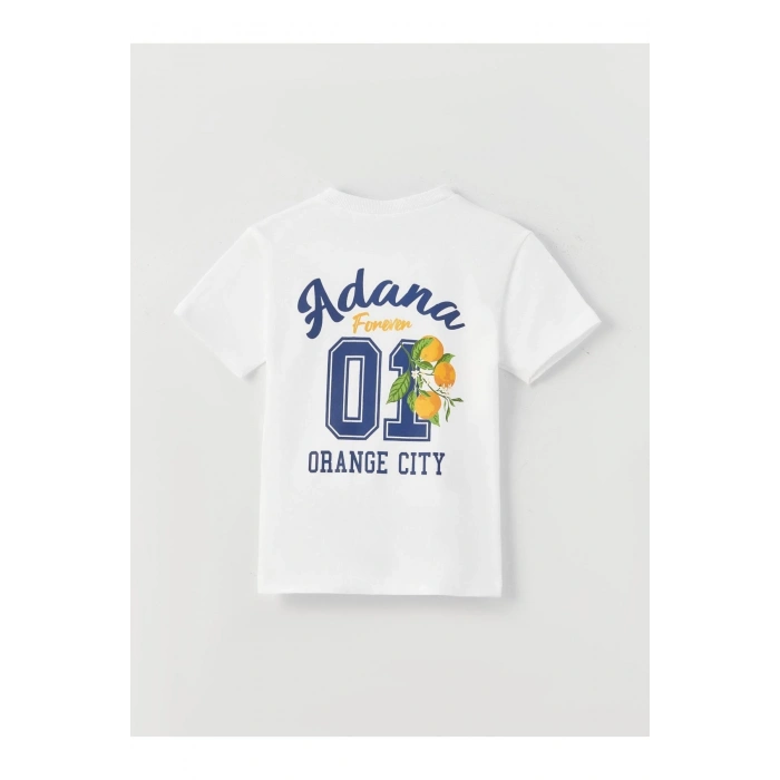 Bisiklet Yaka Kısa Kollu Baskılı Erkek Bebek Tişört