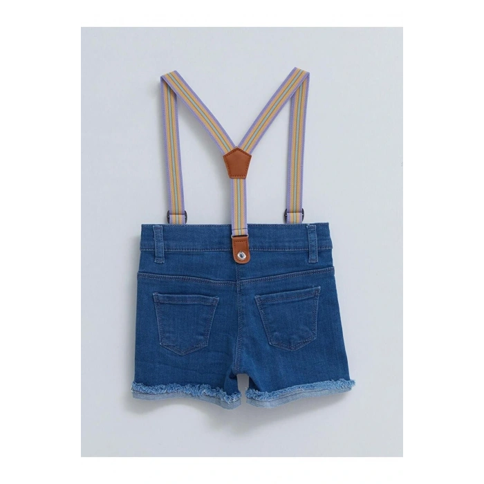 LCW baby Basic Kız Bebek Jean Şort ve Pantolon Askısı 2li