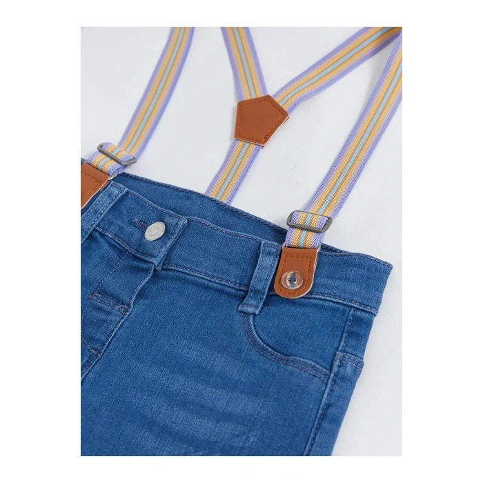 LCW baby Basic Kız Bebek Jean Şort ve Pantolon Askısı 2li
