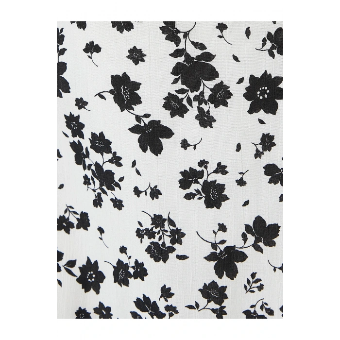 4sal80005ıw 9d9 Siyah Desenli Genç Kız Dokuma Elbise