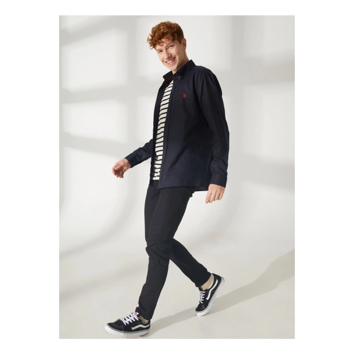 G081GL078 Dernest23Y 1600054 Us Polo Assn Erkek Kanvas Pantolon Siyah