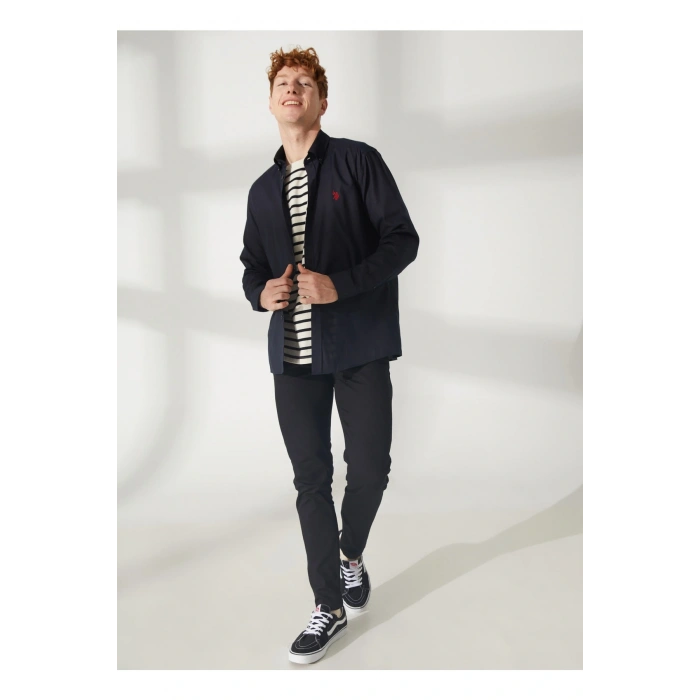 G081GL078 Dernest23Y 1600054 Us Polo Assn Erkek Kanvas Pantolon Siyah