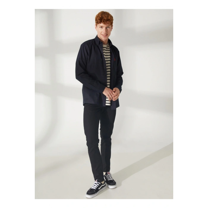 G081GL078 Dernest23Y 1600054 Us Polo Assn Erkek Kanvas Pantolon Siyah