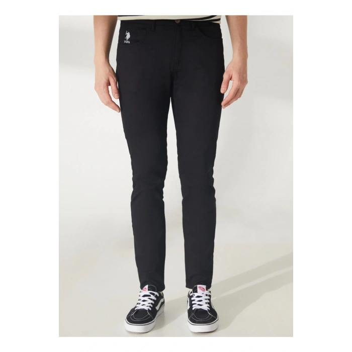 G081GL078 Dernest23Y 1600054 Us Polo Assn Erkek Kanvas Pantolon Siyah